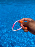 SAVED slogan bracelet in pink